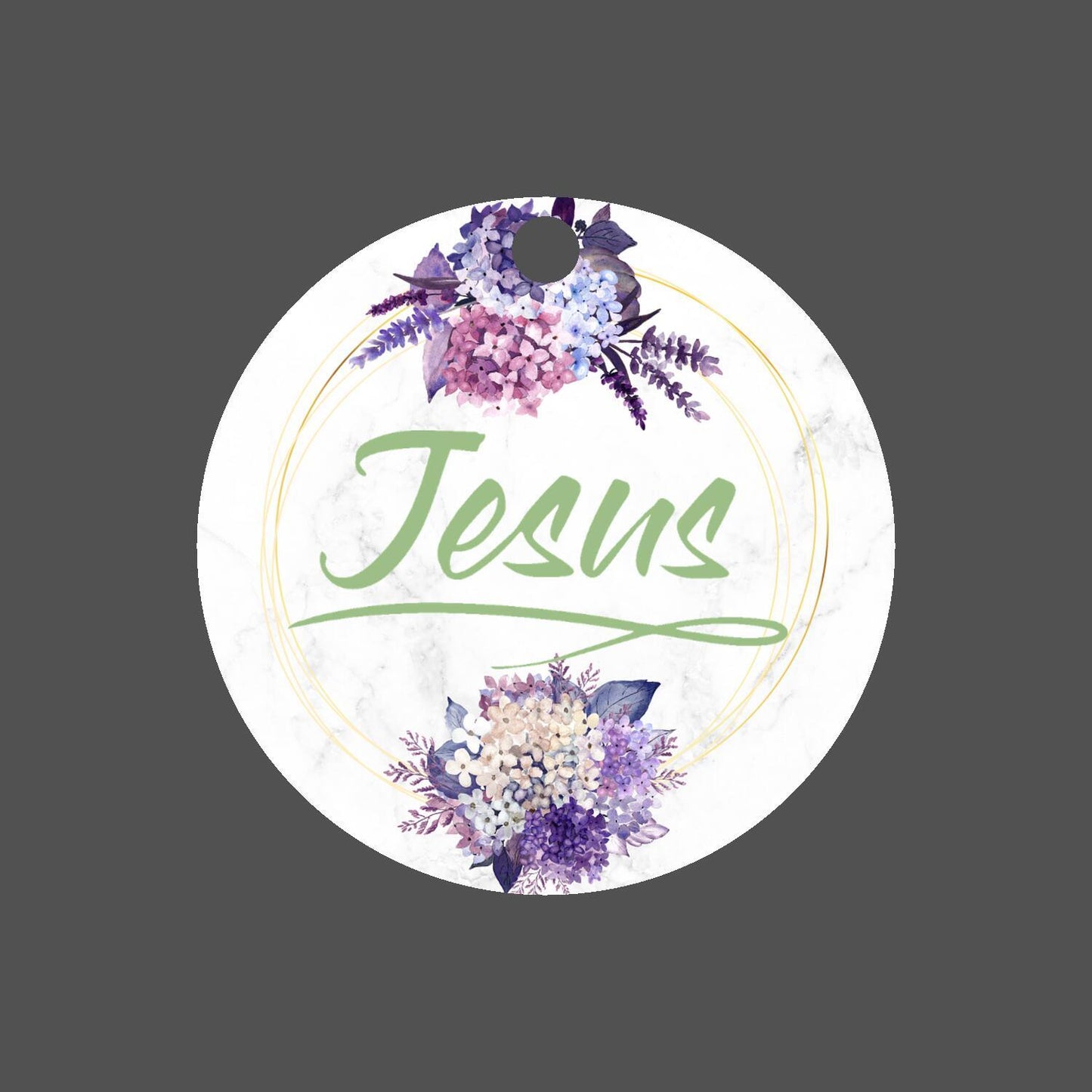 Car Ornament Floral Green - Jesus