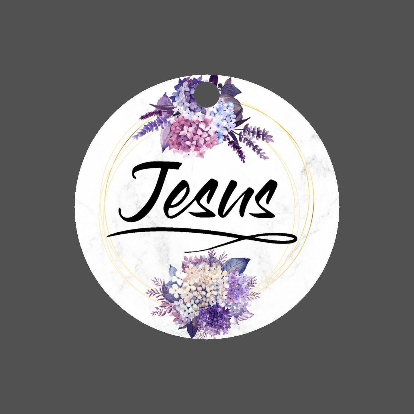 Car Ornament Floral Black - Jesus