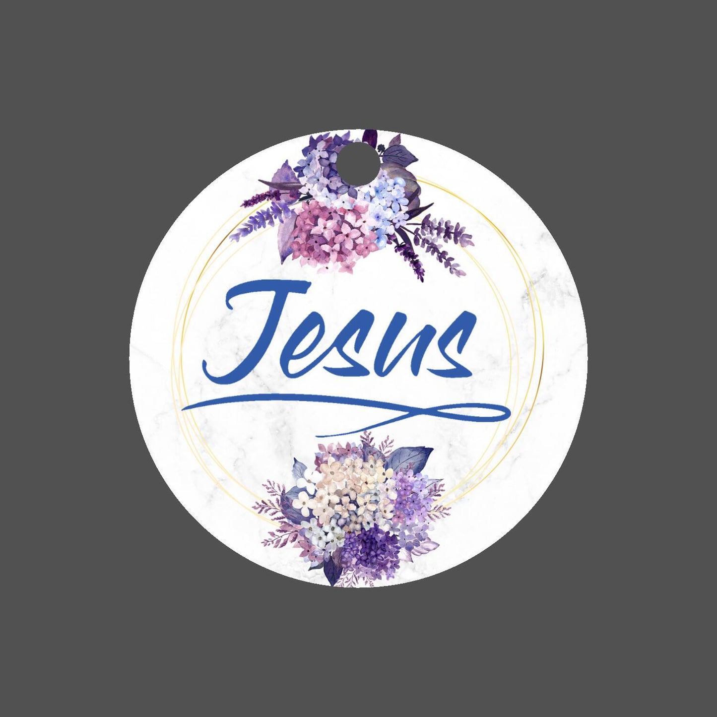 Car Ornament Floral Blue - Jesus