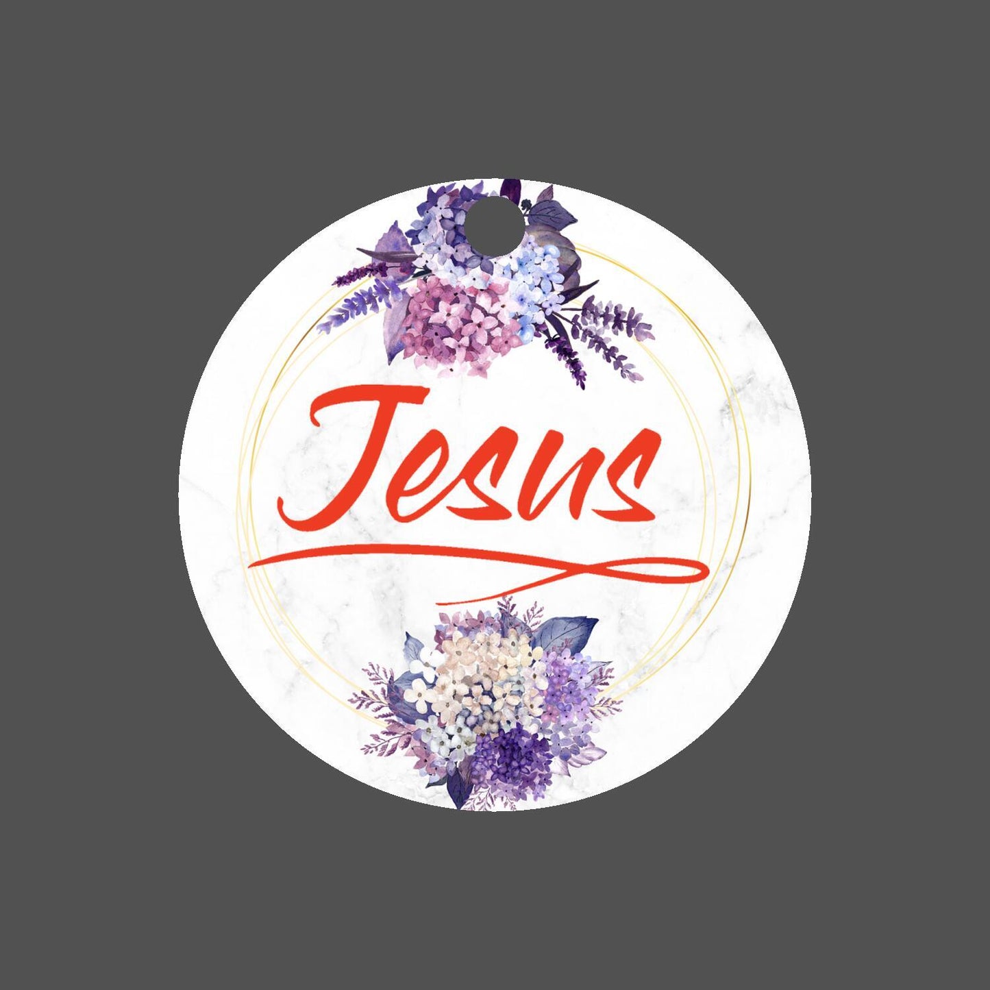 Car Ornament Floral Orange - Jesus