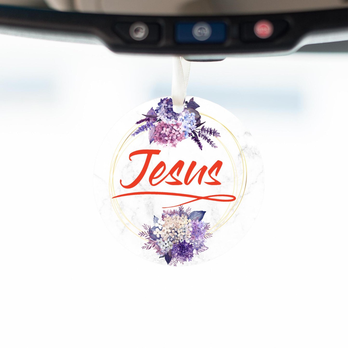 Car Ornament Floral Orange - Jesus