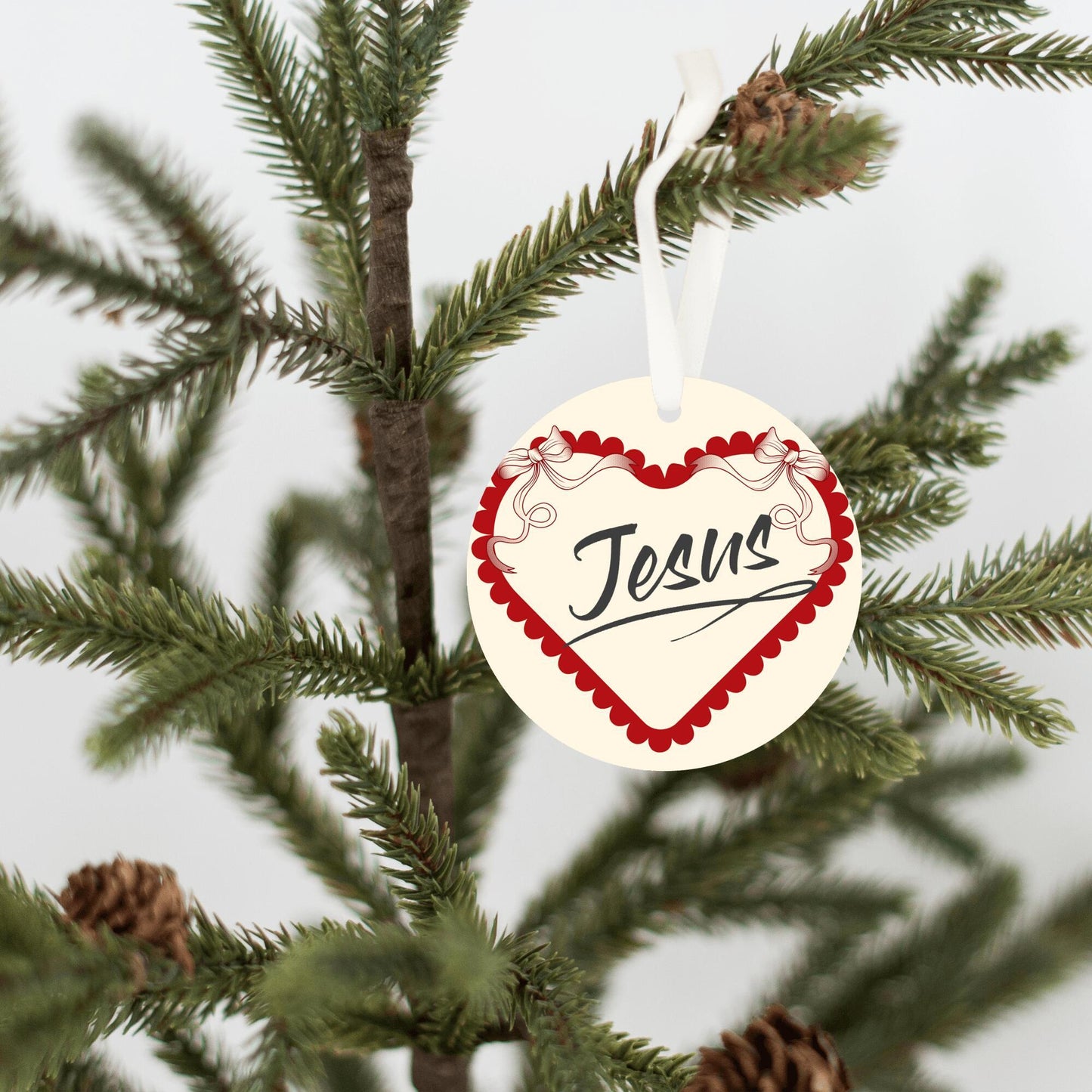 Christmas Heart Ornament Black - Jesus