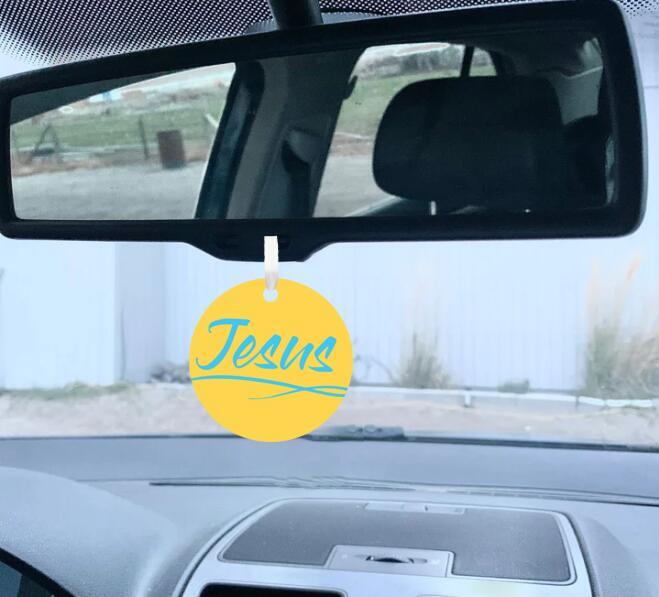 Car Ornament Yellow/Blue - Jesus