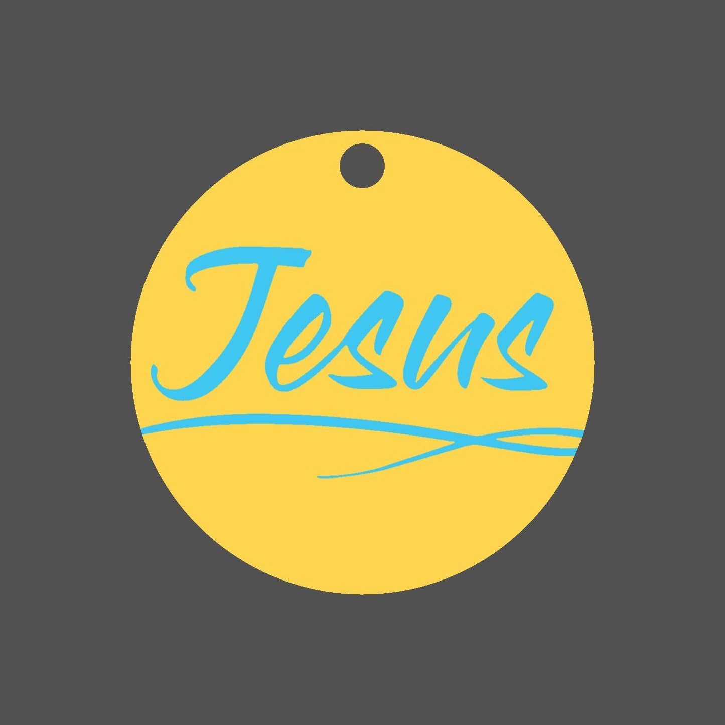 Car Ornament Yellow/Blue - Jesus