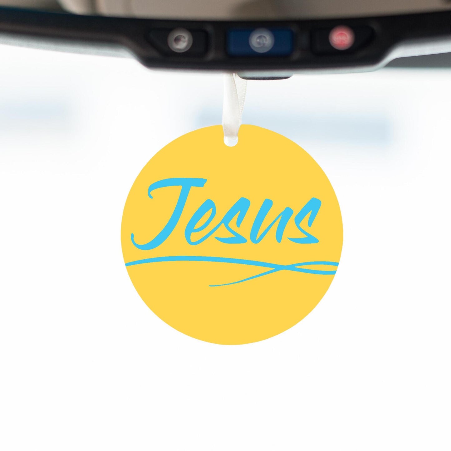 Car Ornament Yellow/Blue - Jesus