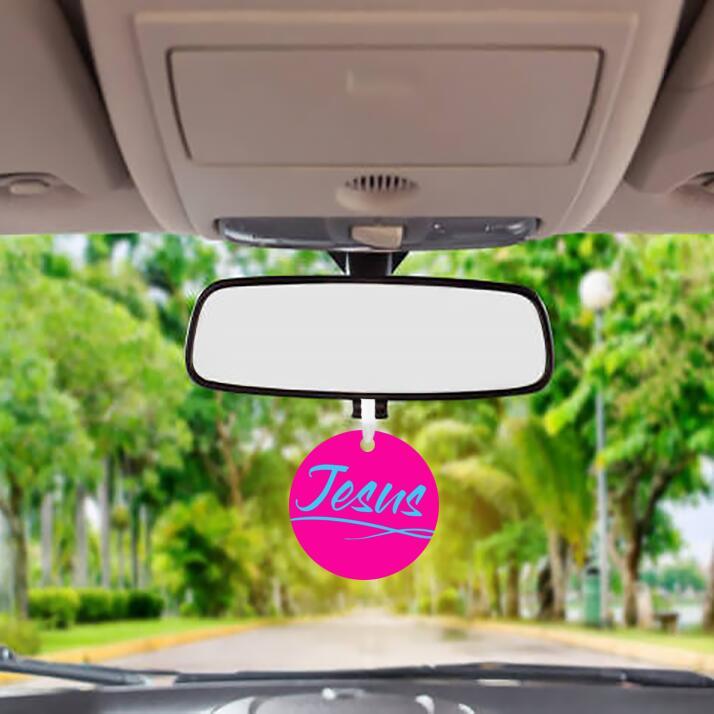 Car Ornament Pink/Blue - Jesus