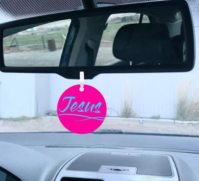 Car Ornament Pink/Blue - Jesus