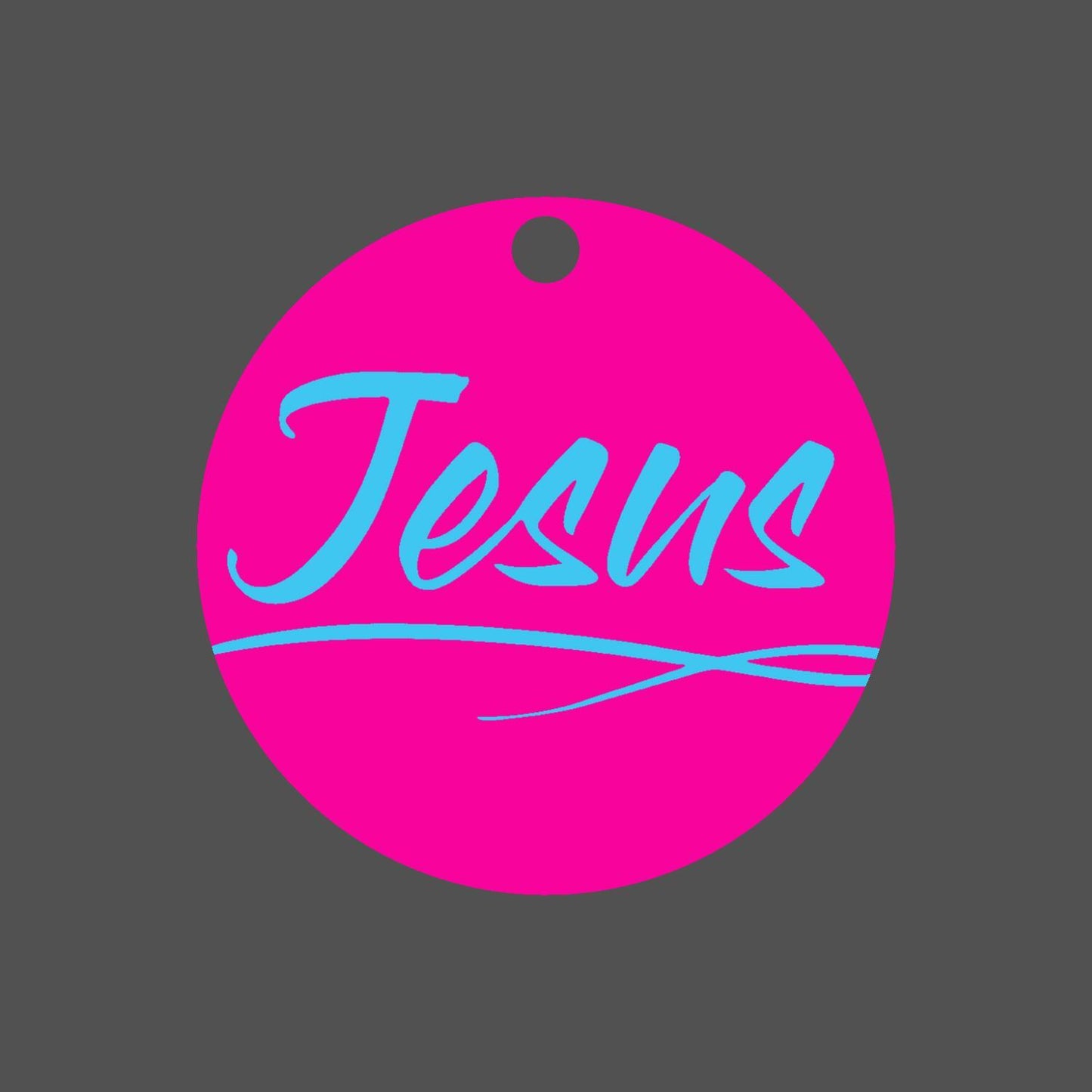 Car Ornament Pink/Blue - Jesus