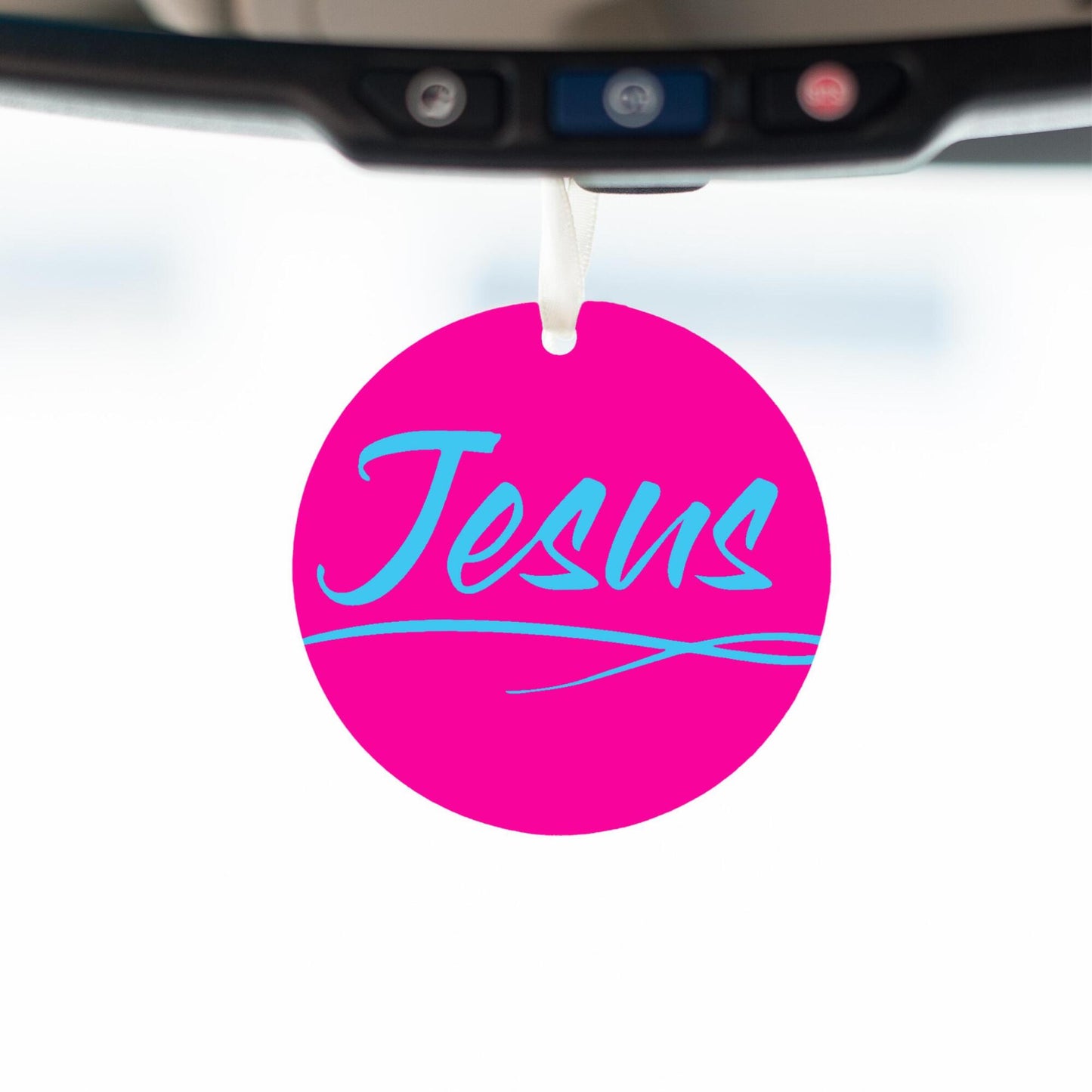 Car Ornament Pink/Blue - Jesus