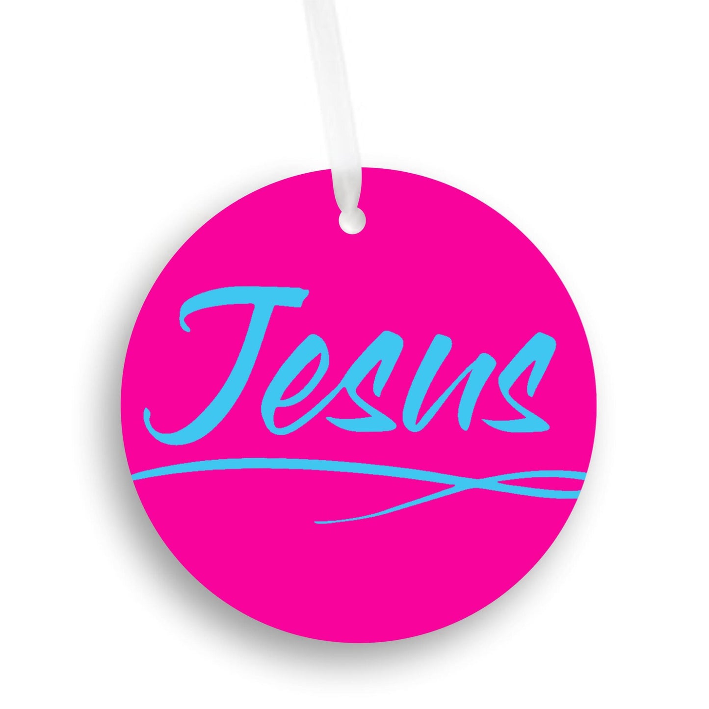 Car Ornament Pink/Blue - Jesus