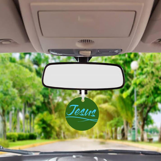 Car Ornament Green/Blue - Jesus