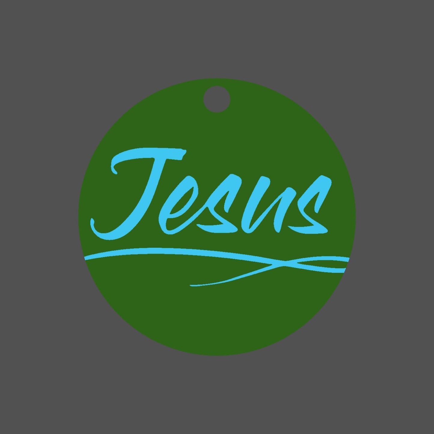 Car Ornament Green/Blue - Jesus
