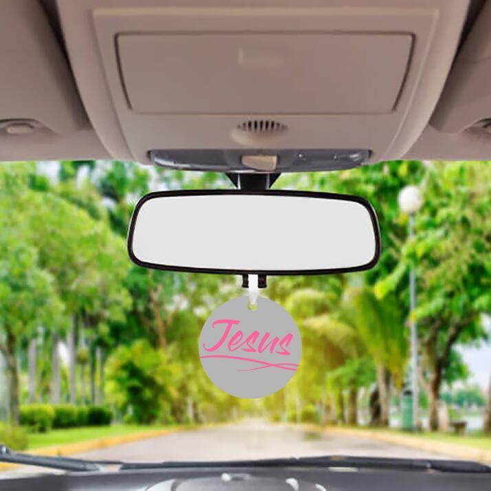 Car Ornament Grey/Pink - Jesus