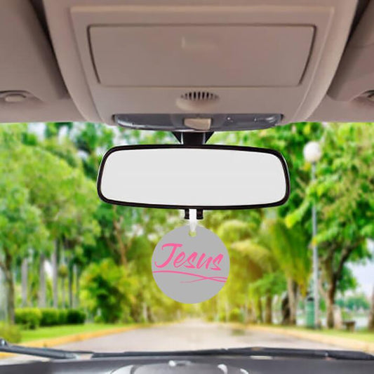 Car Ornament Grey/Pink - Jesus
