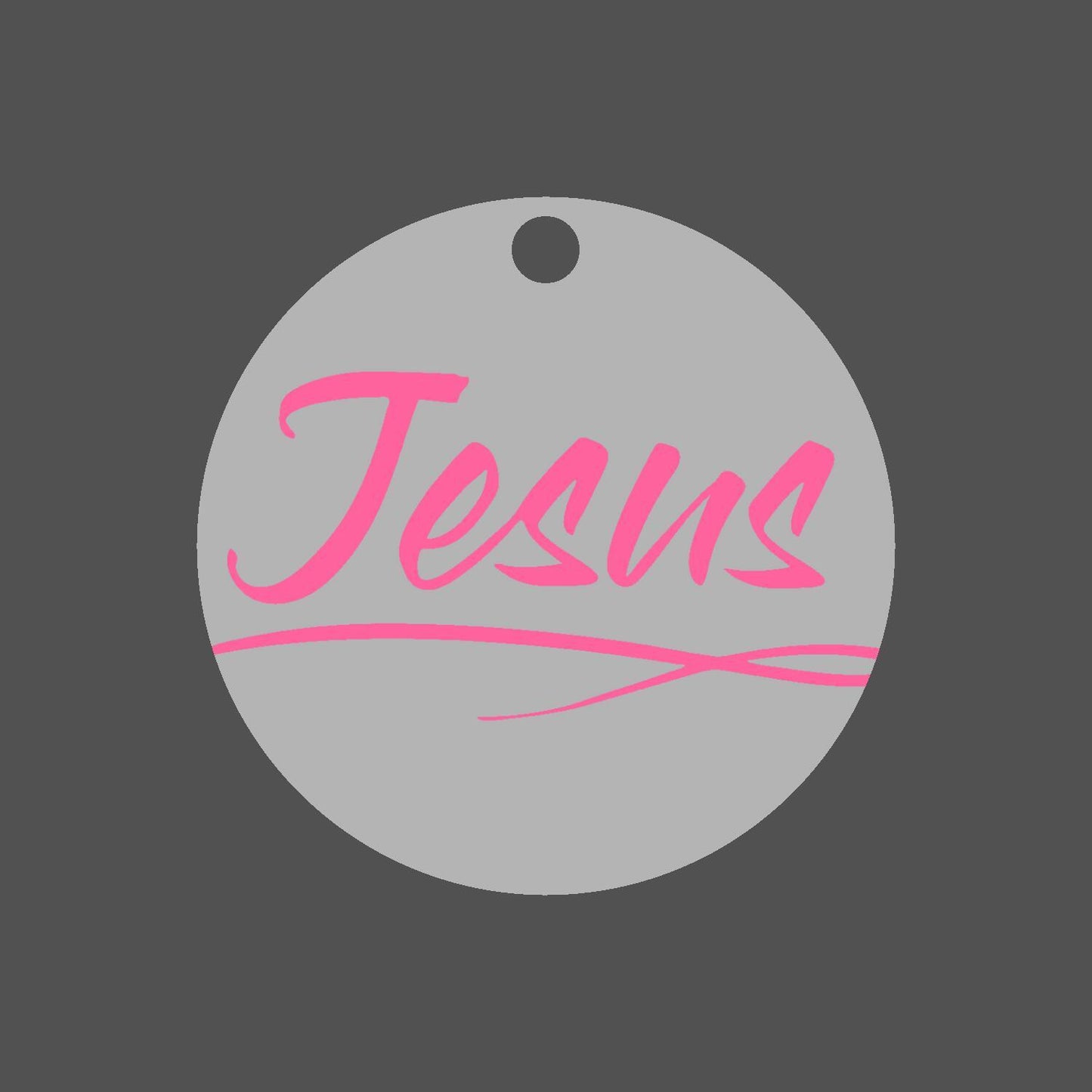 Car Ornament Grey/Pink - Jesus