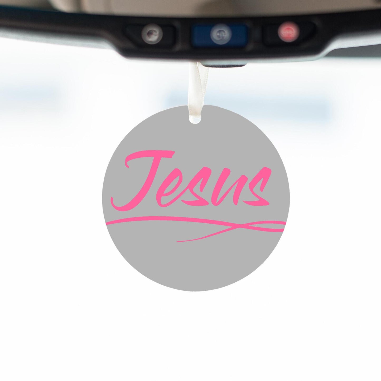 Car Ornament Grey/Pink - Jesus