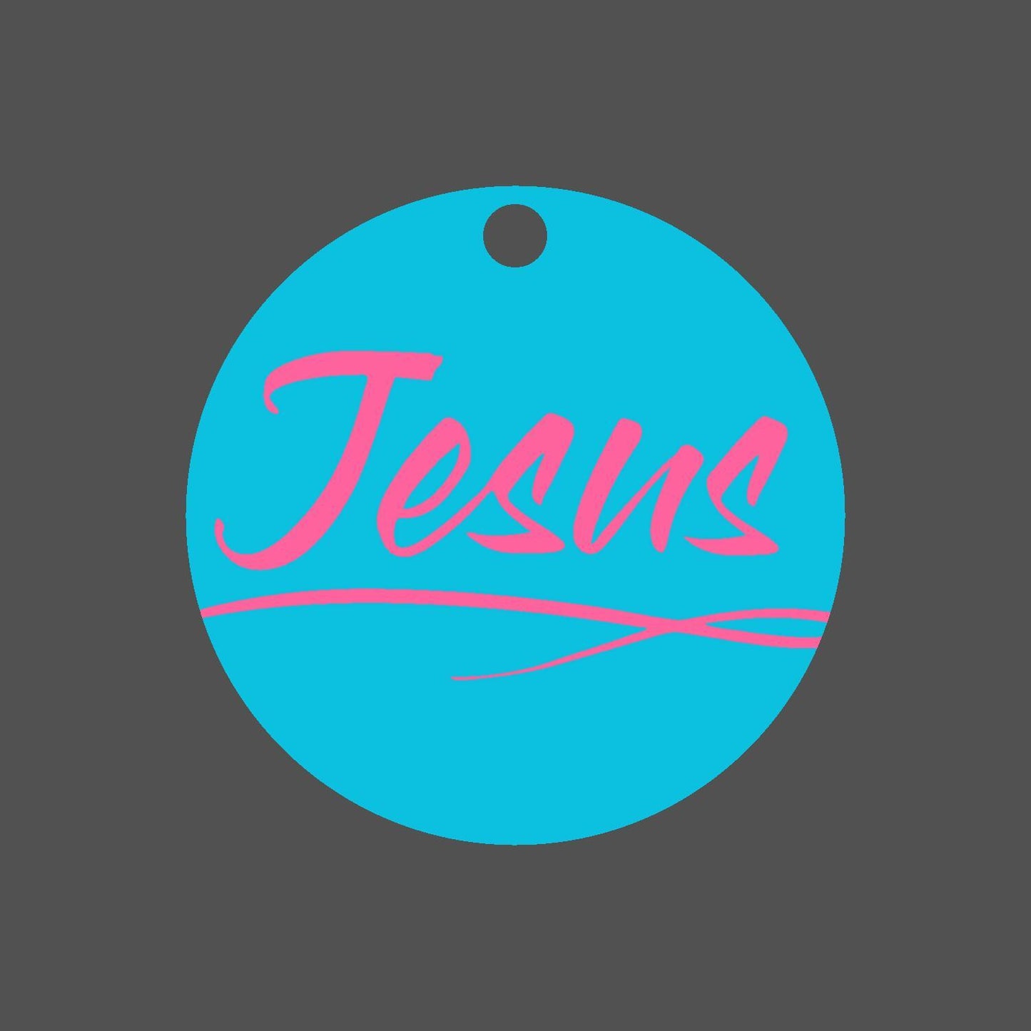Car Ornament Blue/Pink - Jesus