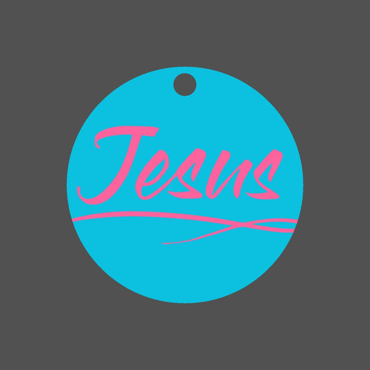 Car Ornament Blue/Pink - Jesus