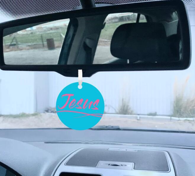 Car Ornament Blue/Pink - Jesus