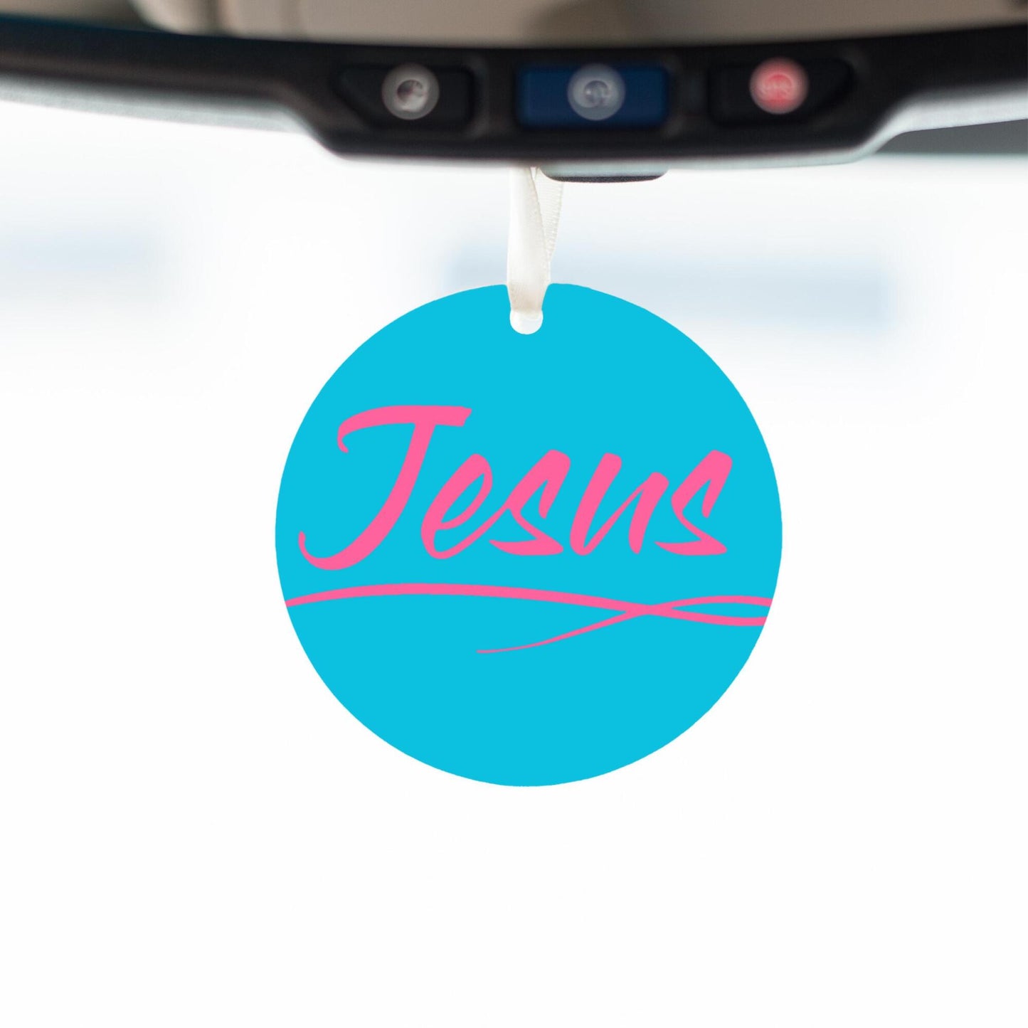 Car Ornament Blue/Pink - Jesus