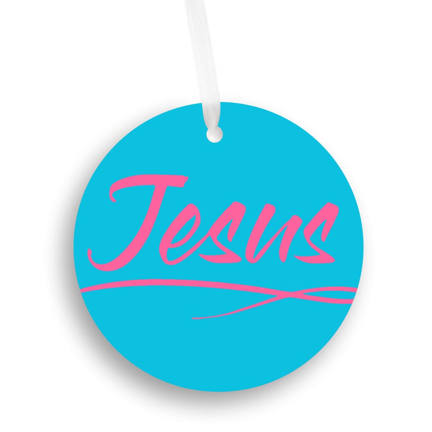 Car Ornament Blue/Pink - Jesus