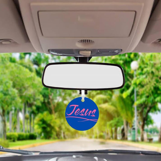 Car Ornament Dark Blue/Pink - Jesus