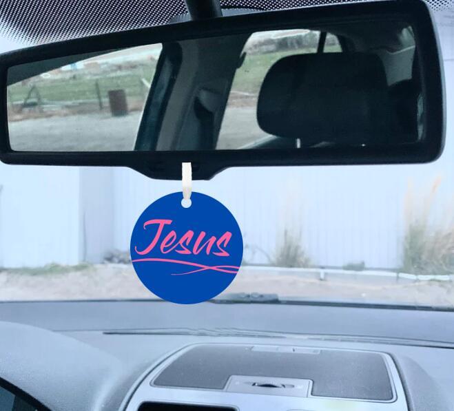 Car Ornament Dark Blue/Pink - Jesus
