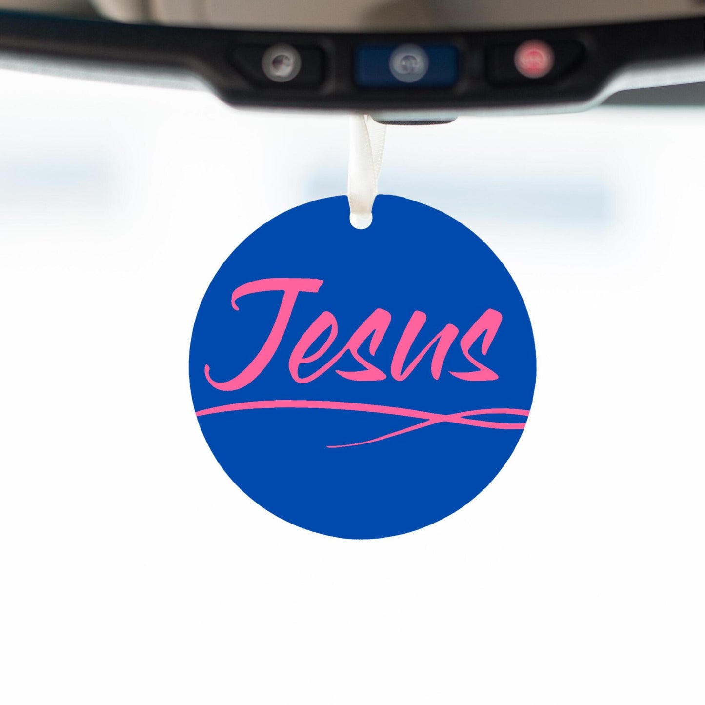 Car Ornament Dark Blue/Pink - Jesus