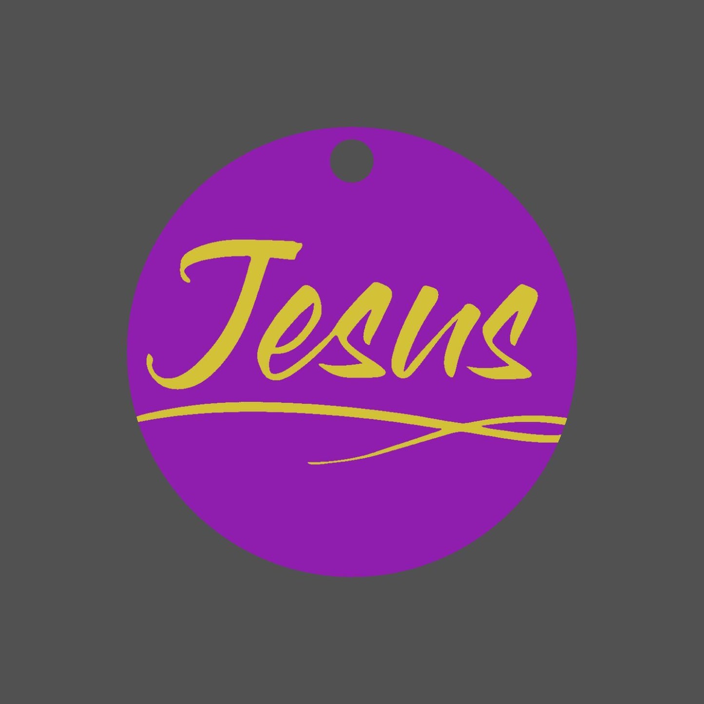 Car Ornament Purple/Yellow - Jesus