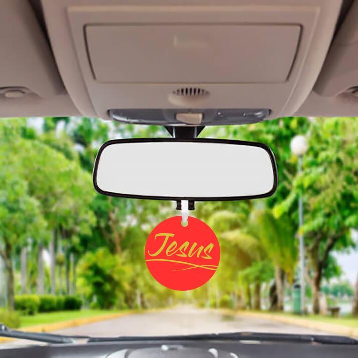 Car Ornament Red/Yellow - Jesus