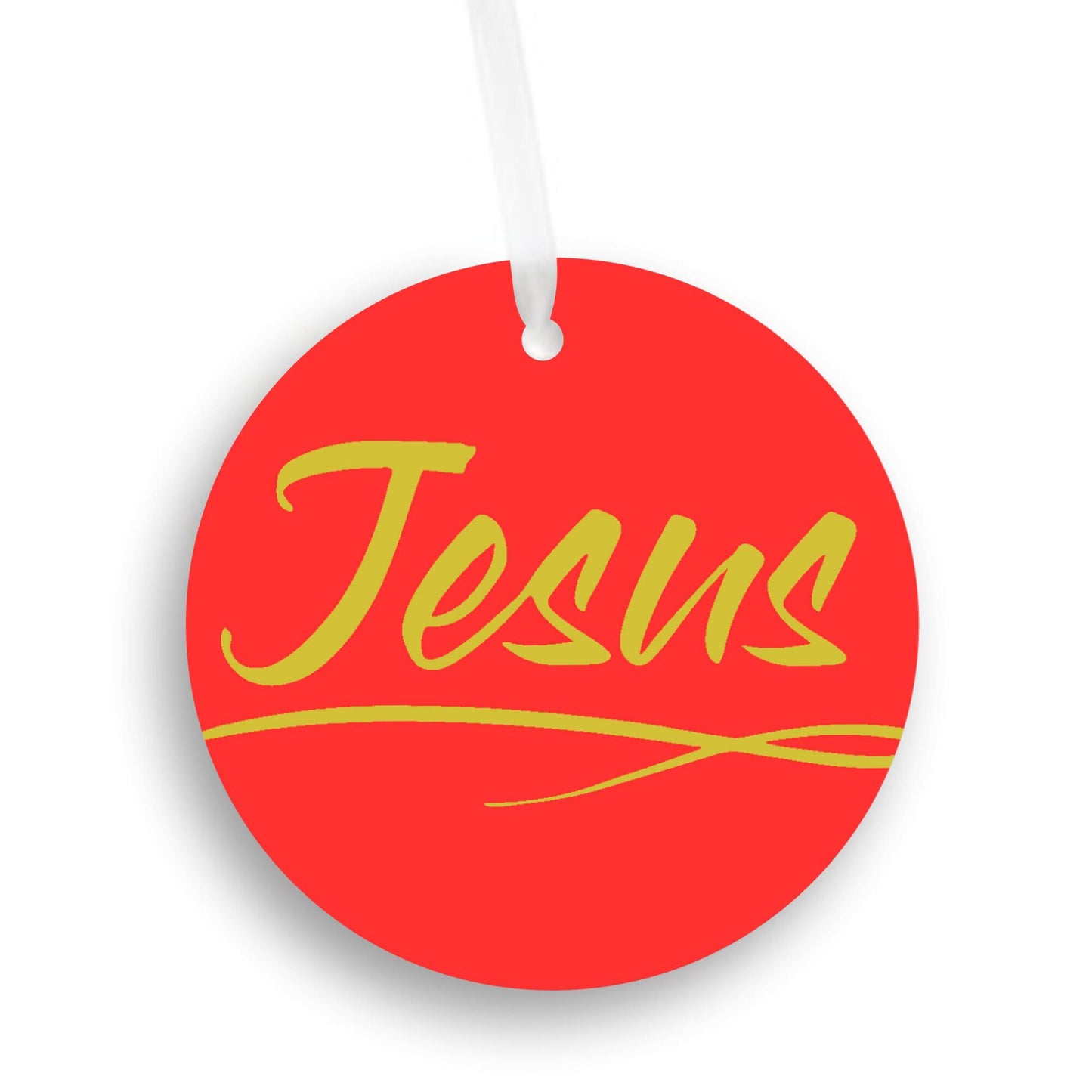 Car Ornament Red/Yellow - Jesus