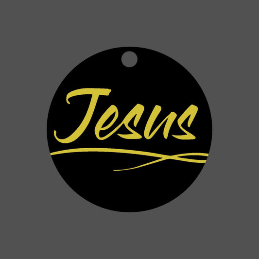 Car Ornament Black/Yellow - Jesus