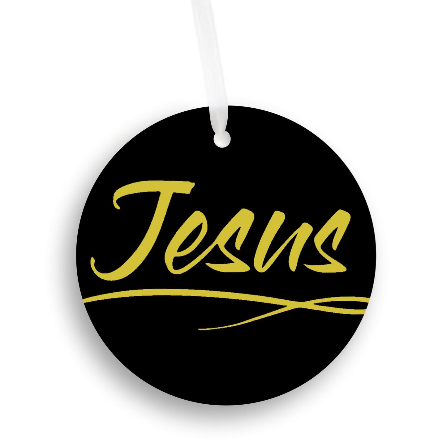 Car Ornament Black/Yellow - Jesus