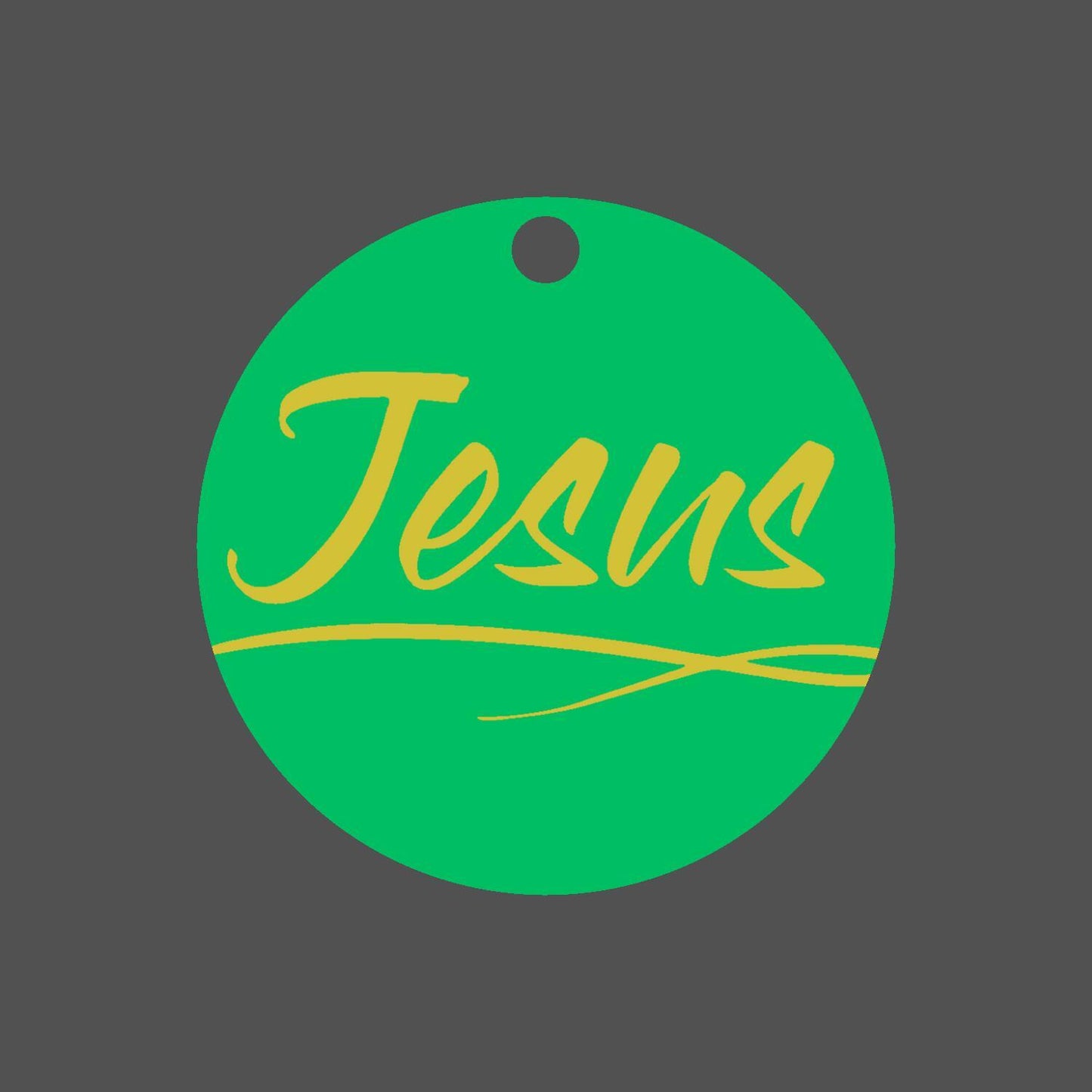 Car Ornament Green/Yellow - Jesus