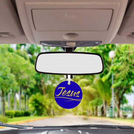 Car Ornament Dark Blue/Yellow - Jesus