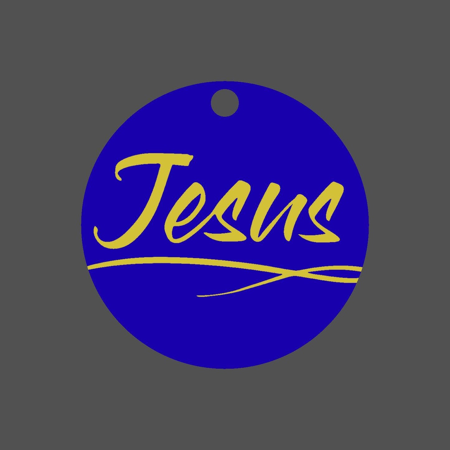 Car Ornament Dark Blue/Yellow - Jesus