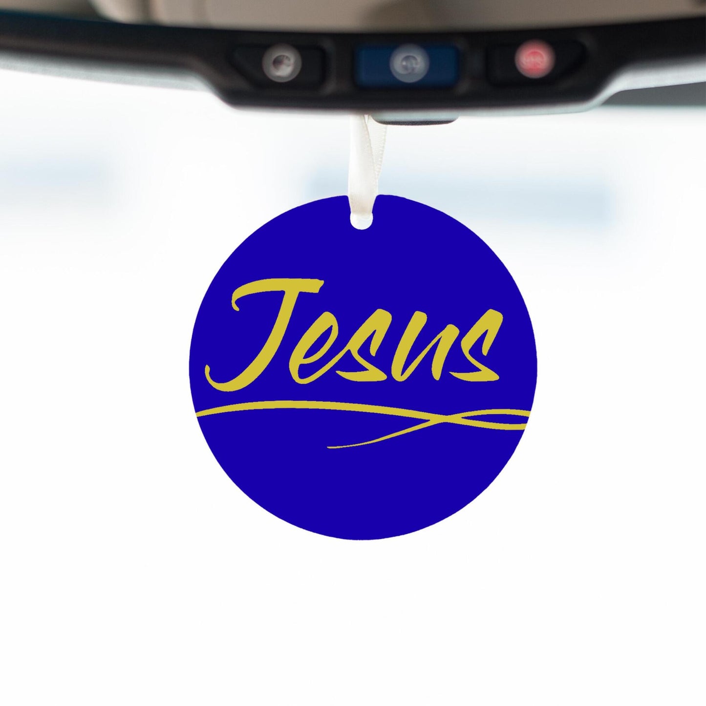 Car Ornament Dark Blue/Yellow - Jesus