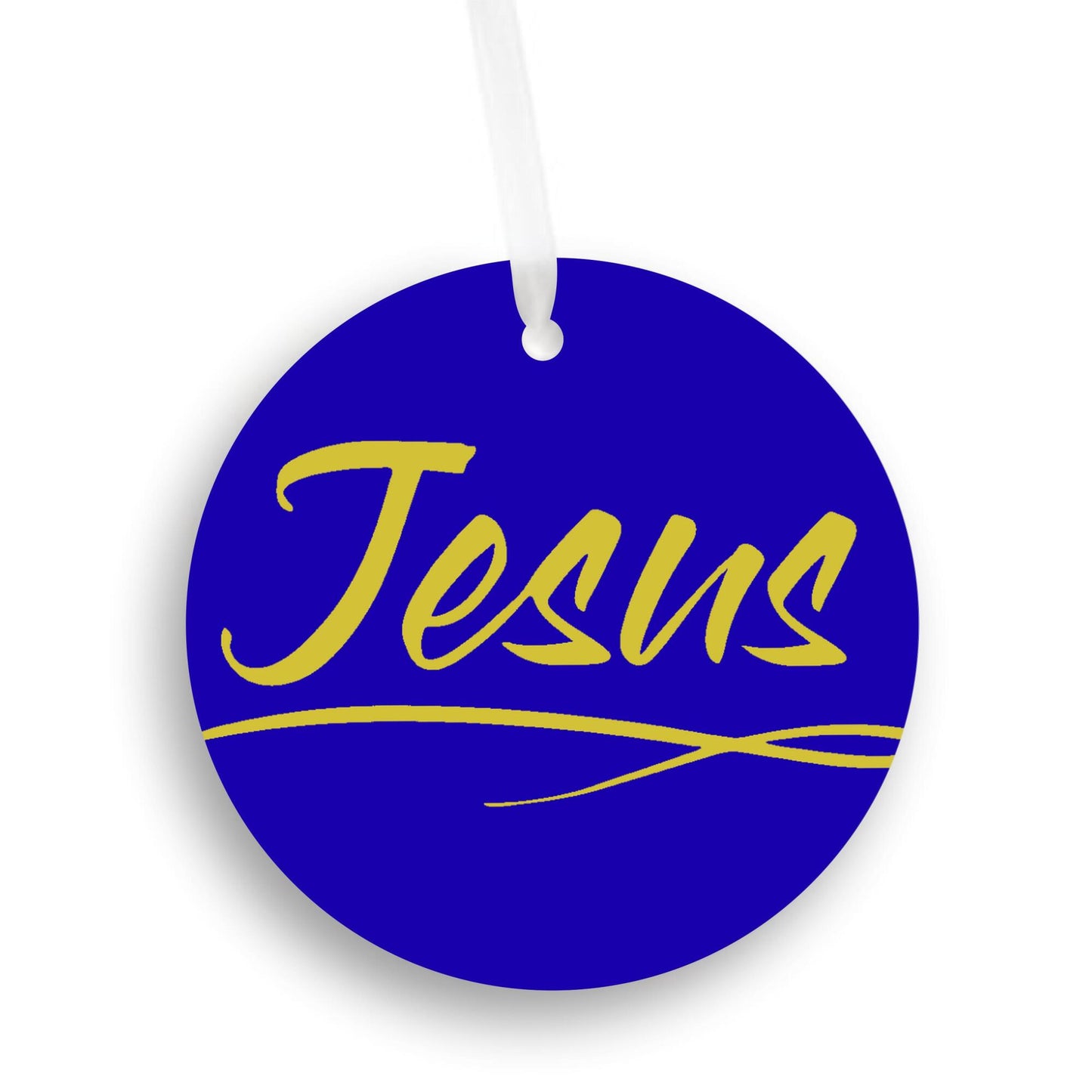 Car Ornament Dark Blue/Yellow - Jesus