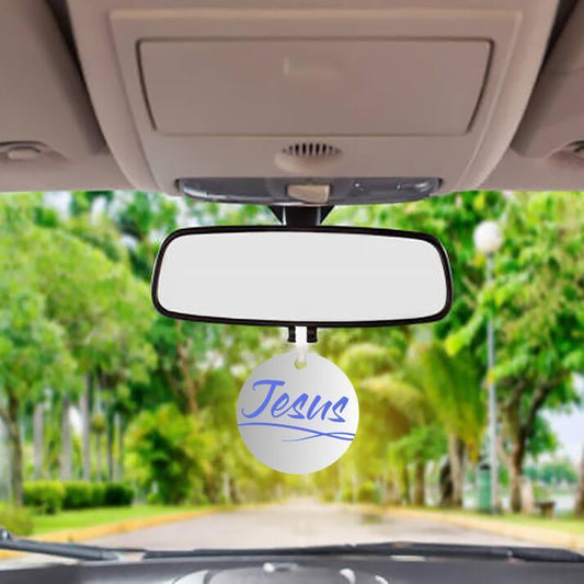 Car Ornament Grey/Blue - Jesus