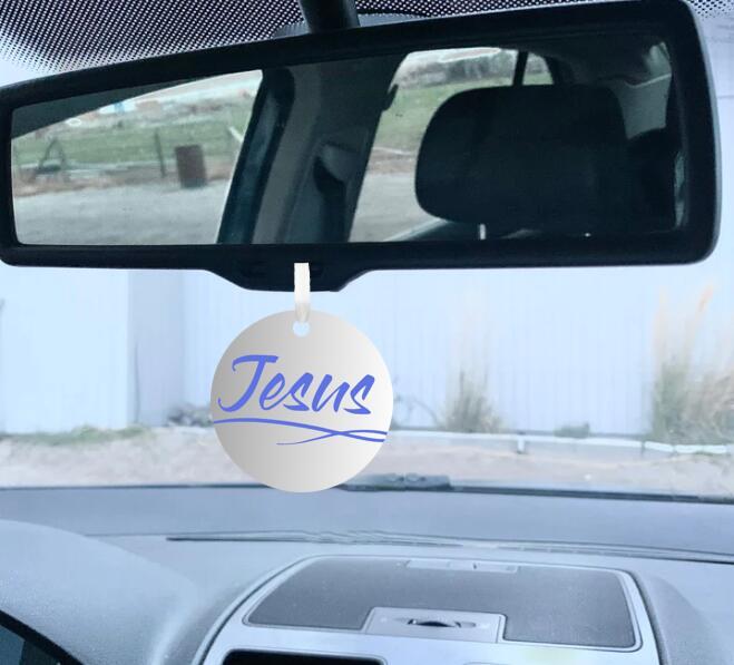 Car Ornament Grey/Blue - Jesus