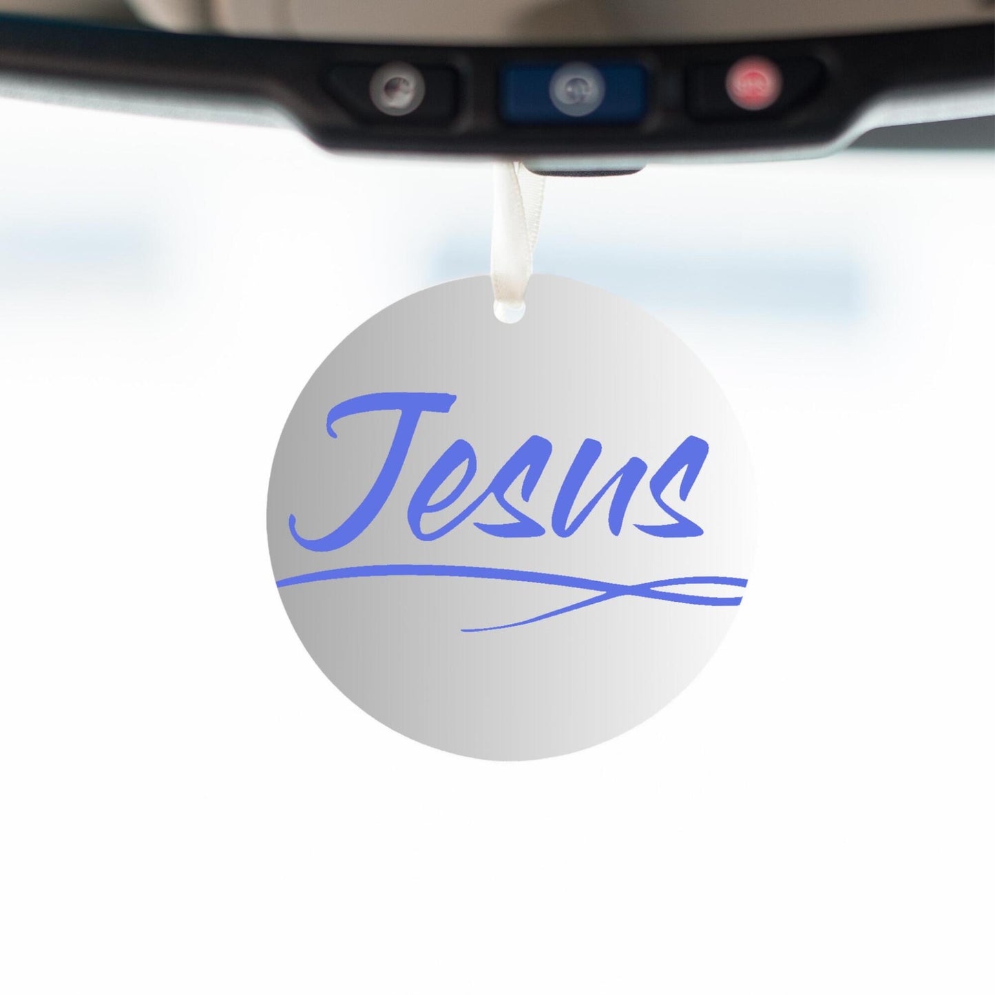 Car Ornament Grey/Blue - Jesus