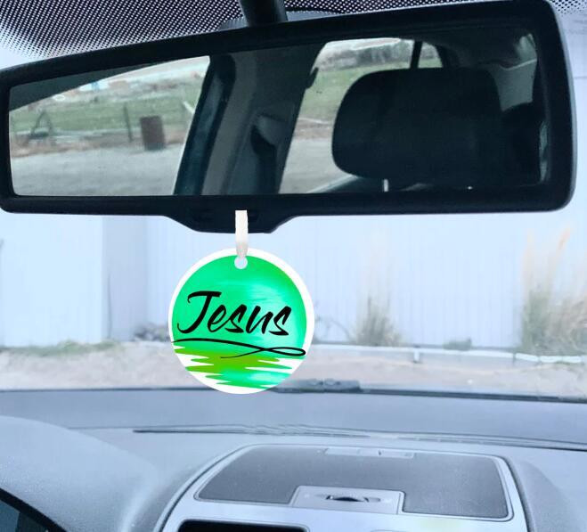 Car Ornament Light  Green - Jesus