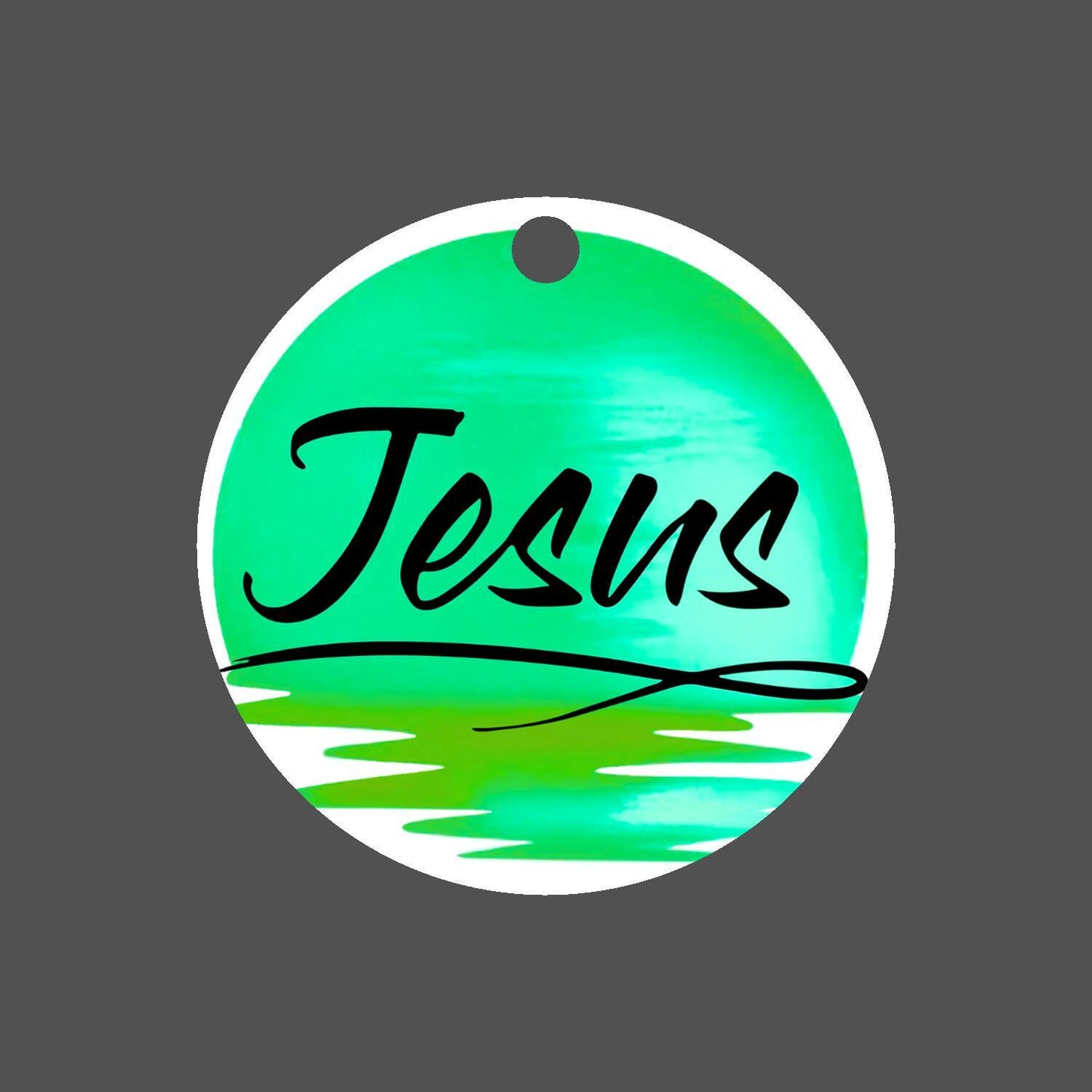 Car Ornament Light  Green - Jesus