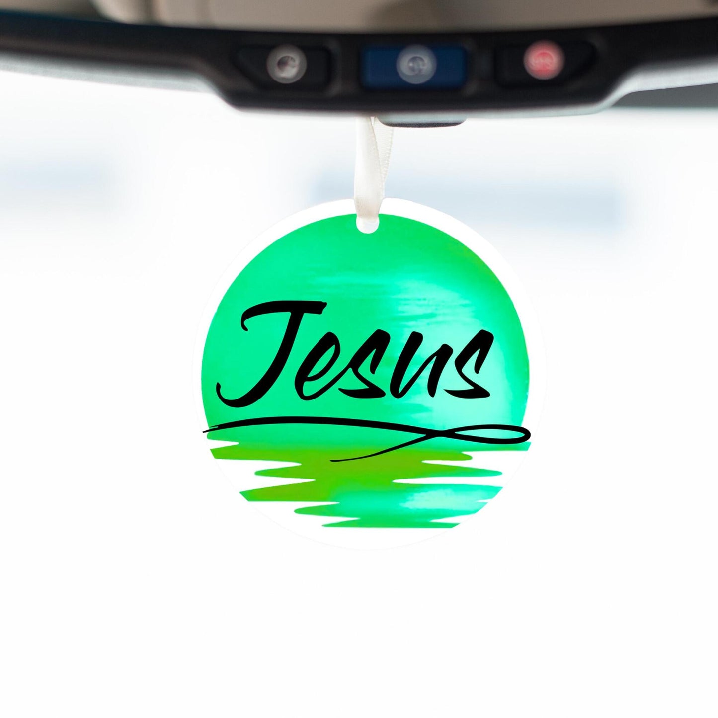 Car Ornament Light  Green - Jesus