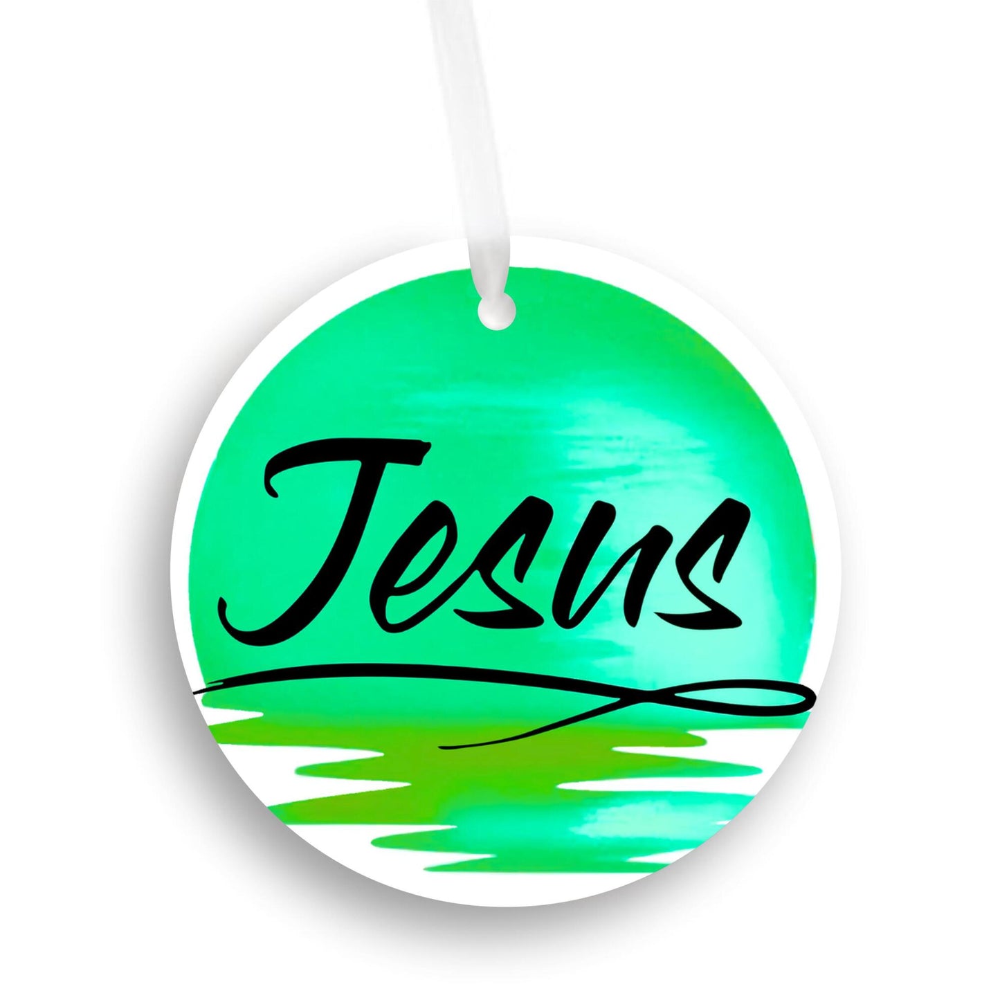 Car Ornament Light  Green - Jesus
