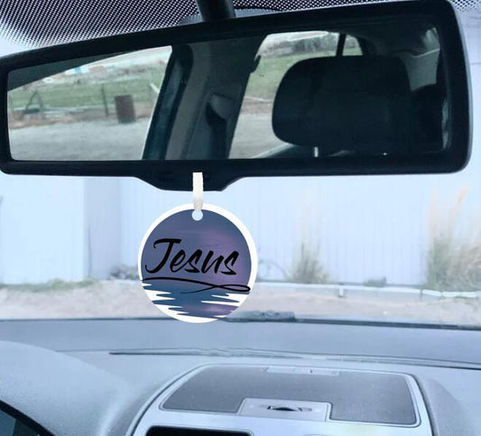 Car Ornament Navy Purple - Jesus