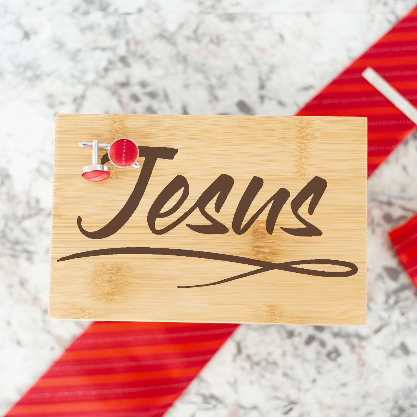 Jesus Bamboo Tie Box