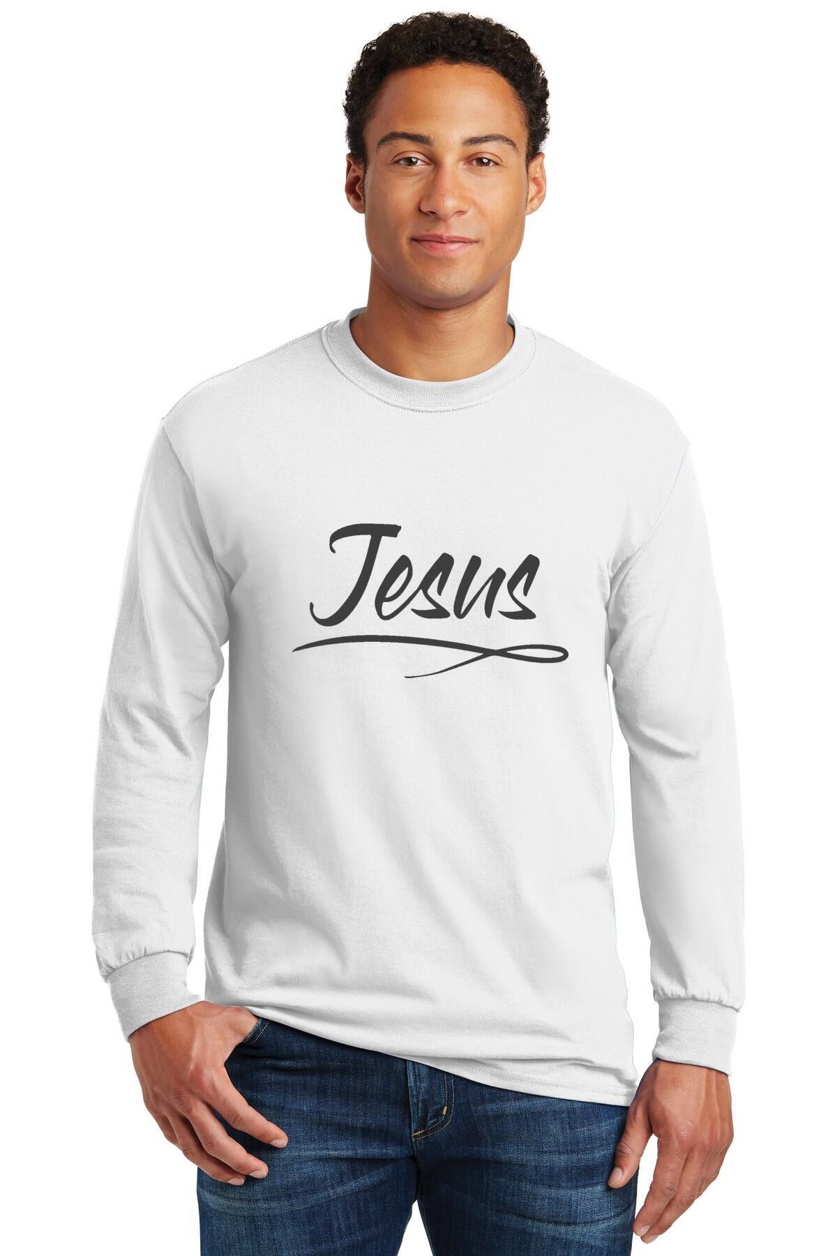 Heavy Cotton Long Sleeve T-Shirt - Jesus